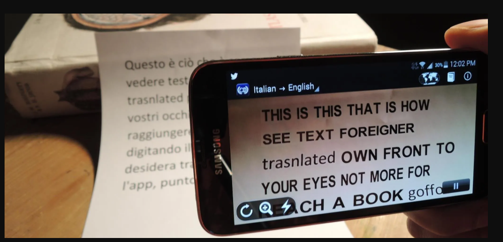 Google Lens kitap çeviri örneği