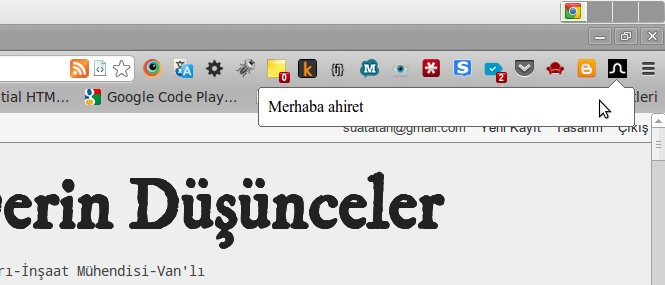İlk chrome uzantınız hazır